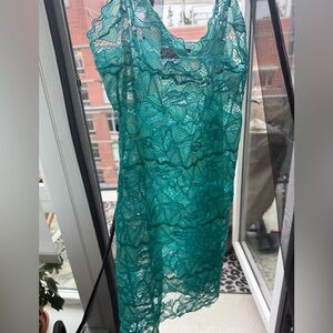 Natori Teal Lace Chemise